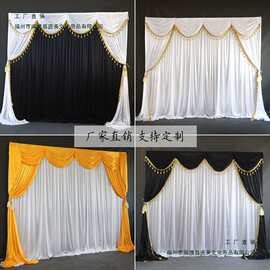 白事灵堂布置纱幔殡仪馆丧事葬礼幕布灵棚孝堂背景装饰黑白布幔