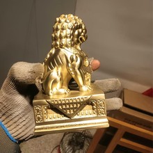 精密铜制品铸造加工 铜狮定制金属工艺品公司礼品 铜狮子摆件