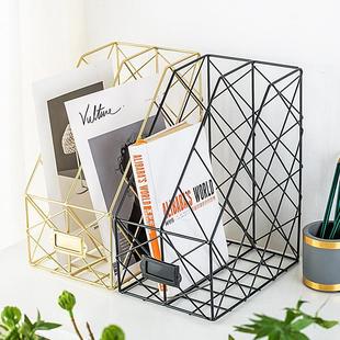 High-Value Wrought Iron Desktop File Rack Desk Bookshelf Study Desk Storage Rack Magazine Book and Newspaper Bookshelf