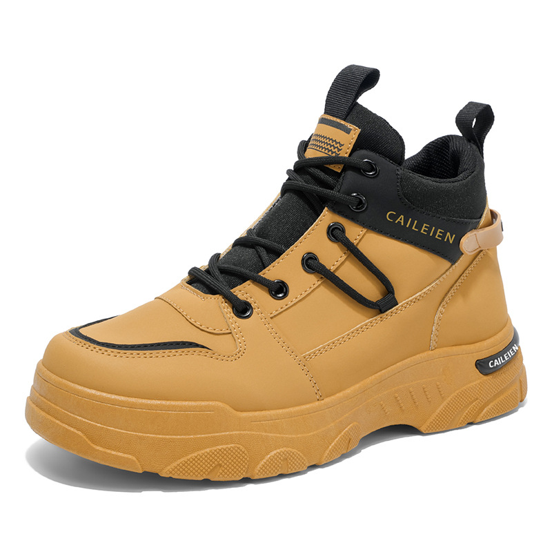 Zapatos masculinos de otoño nuevas botas Martin de alta gama tendencias masculinas 100 sitios de construcción ropa de trabajo, zapatos de trabajo antideslizantes y botas cortas de ocio