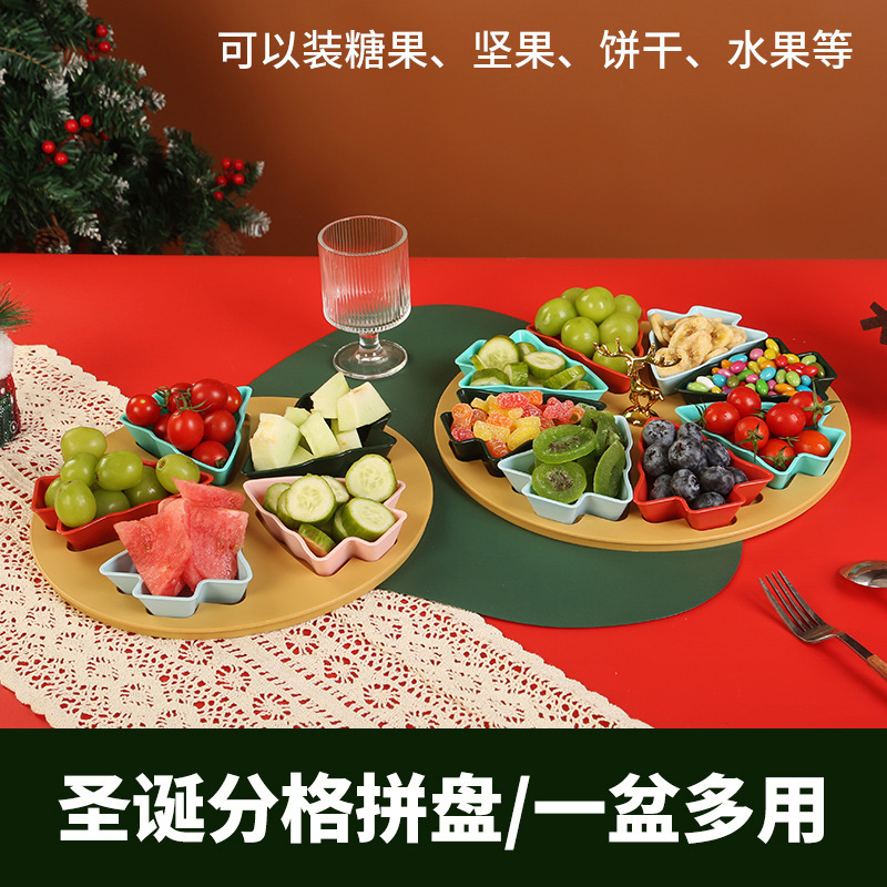 Cross-Border Christmas Tree Fruit Plate, High-Looking Divided Fruit Plate, Household Dried Fruit Plate, Snack Plate, Fruit Plate, Living Room Creative Cross-Border Christmas Tree Fruit Plate, High-Looking Divided Fruit Plate, Household Dried Fruit Plate, Snack Plate, Fruit Plate, Living Room Creative