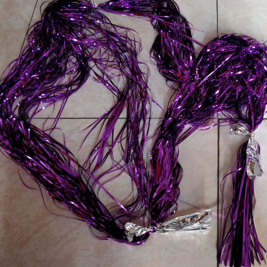 PET扁彩条淡宝蓝金属线工艺装饰品扁淡草绿珠光彩箔带分切丝条