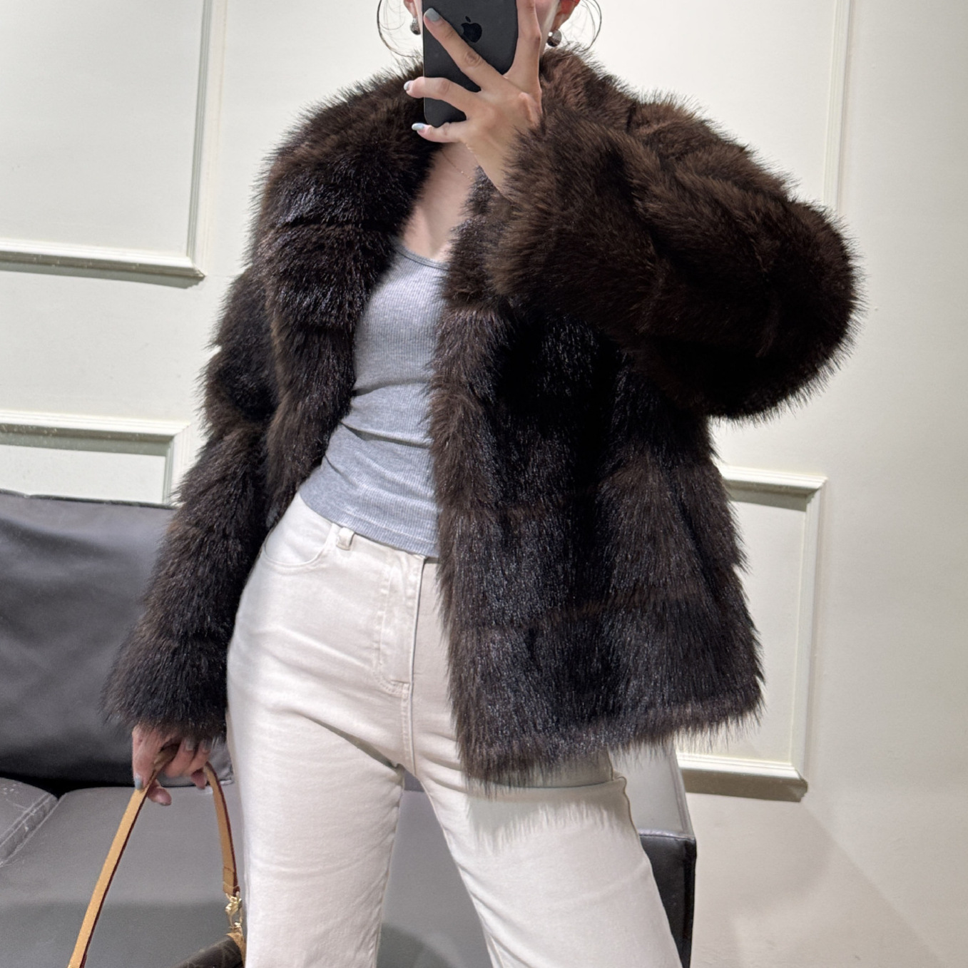 2026 New Style Sable Premium Vintage Mink Fur Coat, Textured Autumn/Winter Thickened Warmth, Stylish Faux Fur with Grooved Design