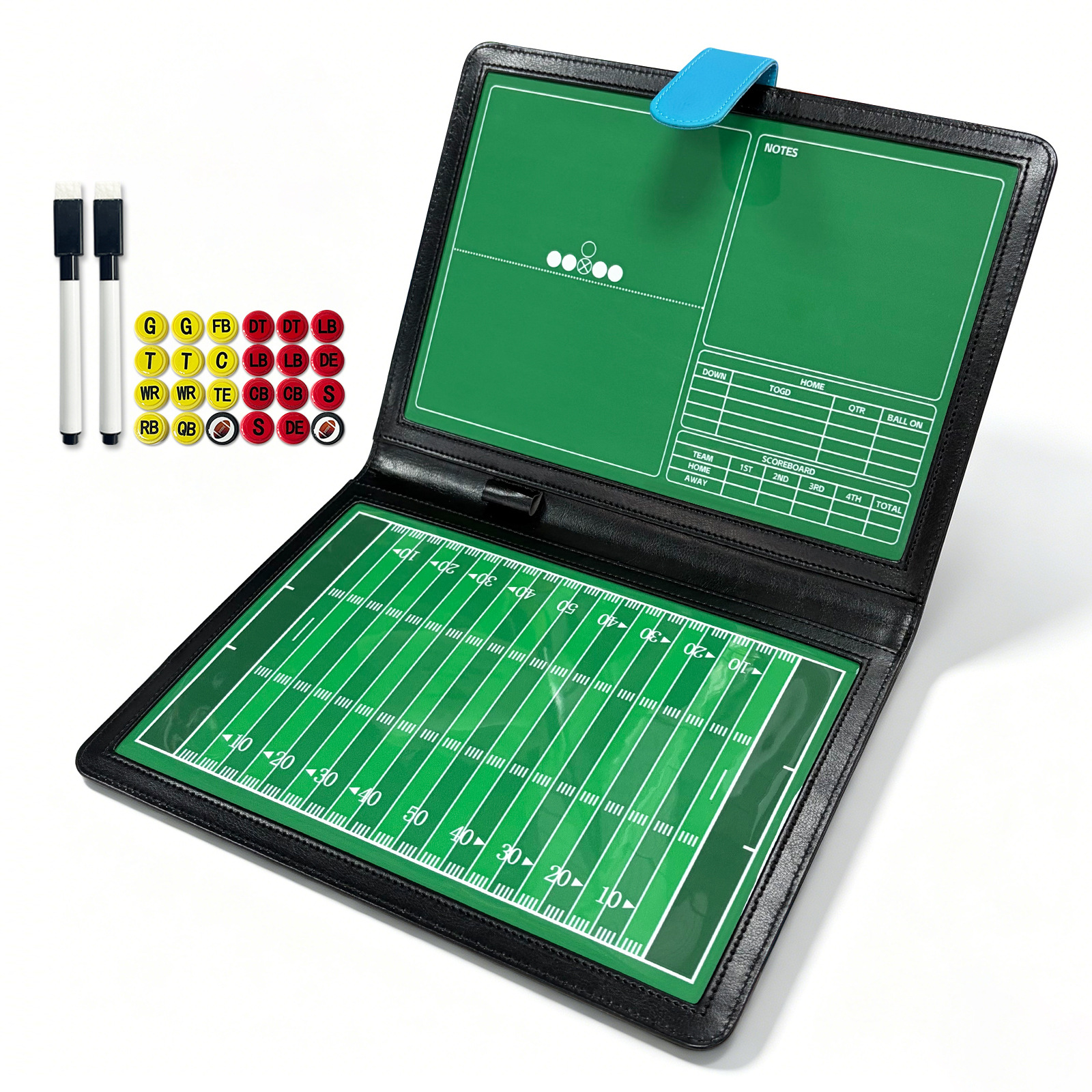 Foldable Football Tactical Board Leather Portable Coach Demonstration Board Flag Football Tactics Board