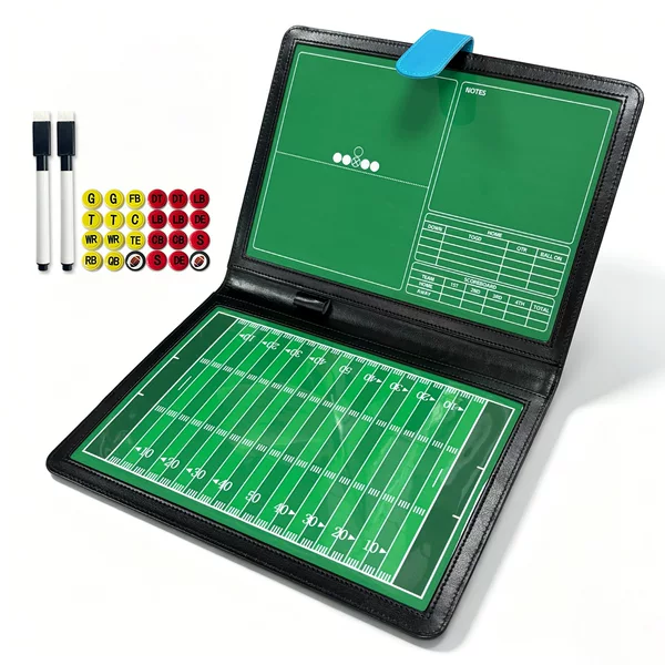 Foldable Football Tactical Board Leather Portable Coach Demonstration Board Flag Football Tactics Board
