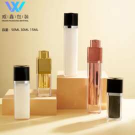 威鑫新款现货化妆品水乳液精华粉底喷雾塑料S四方旋转真空瓶