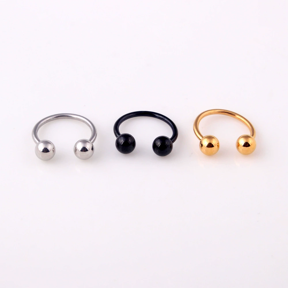 Universal fashionable earrings stainless steel, nose piercing, Korean style, simple and elegant design, (Cross-border trading)
