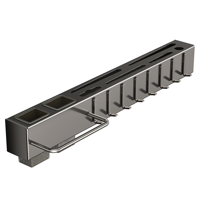 Fabricante de cuchillos de cocina sin agujeros de perforación espesación multifuncional palillos cuchillo de inserción de tubo de almacenamiento integrado pared colgante estante