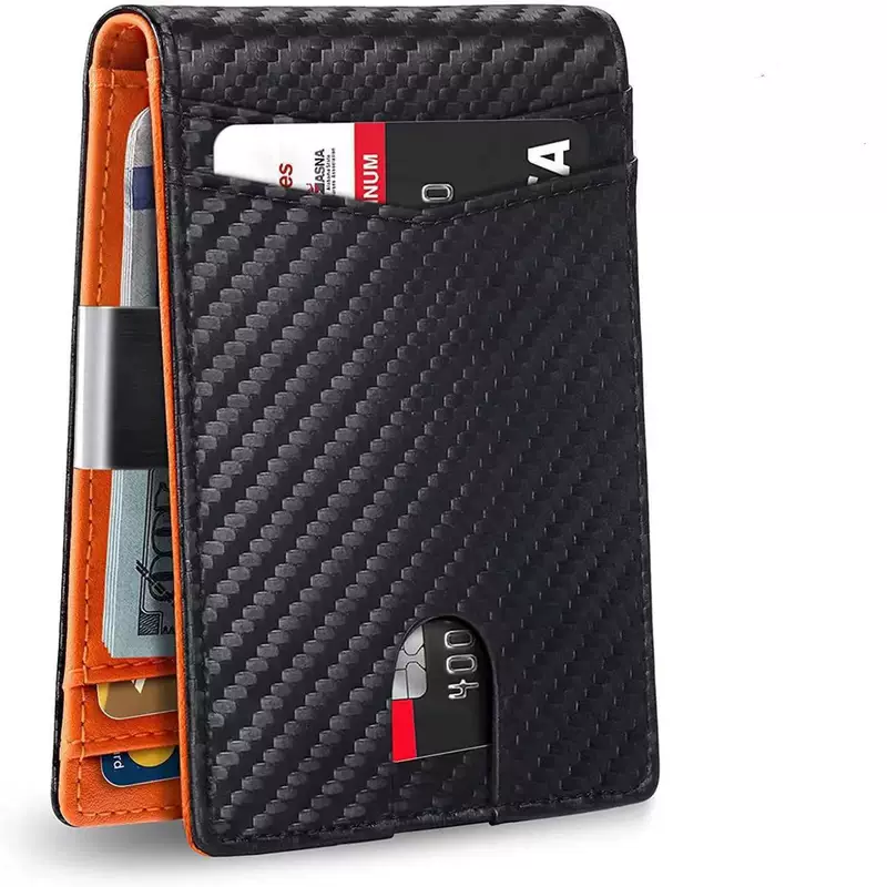Card holder, gold clip, Amazon, genuine leather, anti-theft