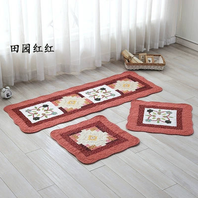 Car Seat Cushion – Seat cushion, seat cover - pure-cotton-pastoral-red-5050cm-front-row-single-piece