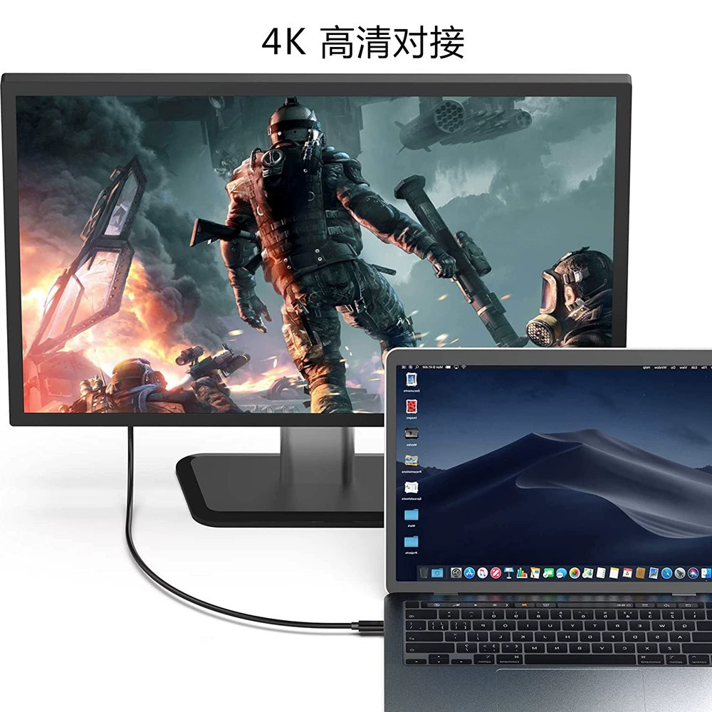 Type-C to DP line 4K HD laptop mobile phone display same screen converter