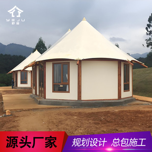 High-End Vacation Luxury Camping Style Pointed Vacation-Style Tent Hexagonal Hotel Tent House Installation Design