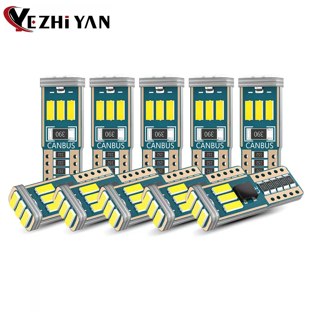 跨境货源 汽车led示宽灯 t10牌照灯 4014 9smd canbus解码w5w灯泡