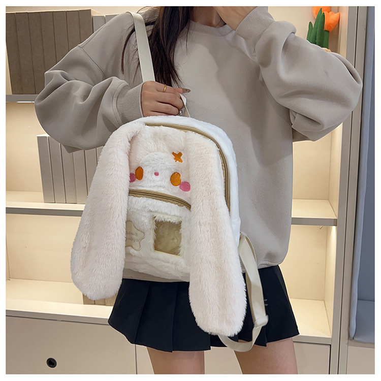 717g Weight Zipper Closure Type Double Shoulder Straps Strap Type Functional Backpack Bags Type Casual, Holiday Occasion Plush Material Women's Backpack Backpack Animal, Cartoon Pattern Spring, Autumn&Winter Season Women's Gender Cute Style Square Shape Animal Cartoon Casual Holiday Women's Backpack Functional Backpack 10