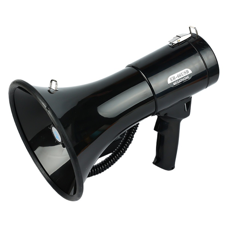 ER66 USB 50ワットスピーカー録音警報拡声器12Vハンドヘルドアンプ洪水対策・災害救助用