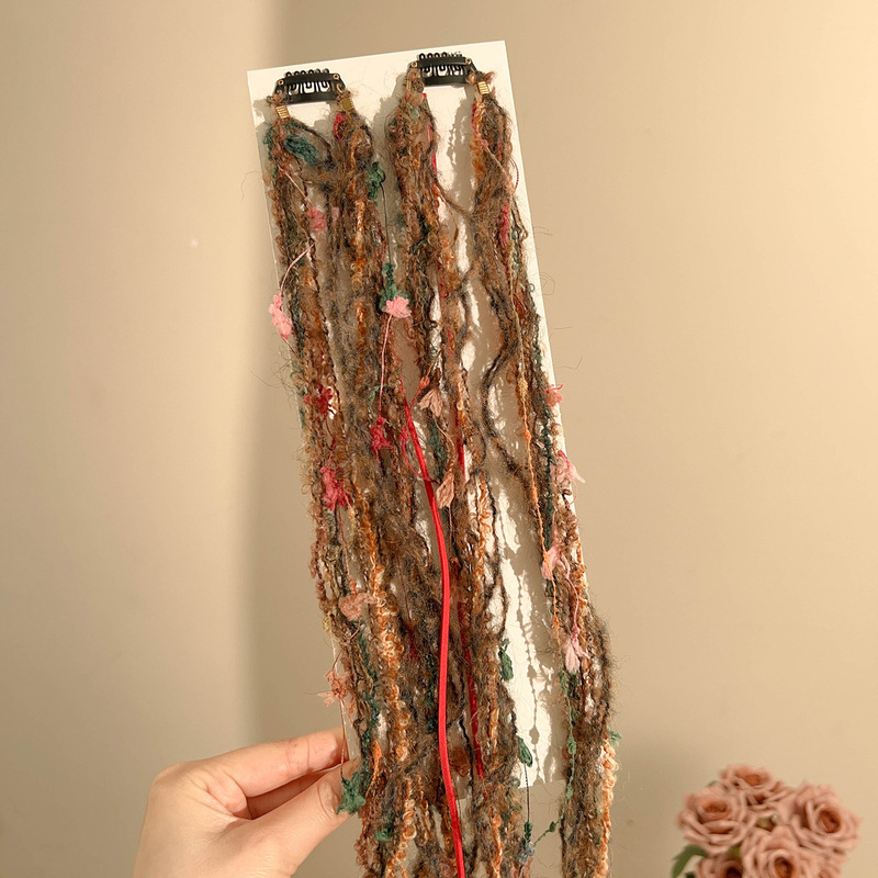 女童甜酷风麻花辫抓夹儿童双马尾蝴蝶结飘带假发辫子成人发饰头饰|undefined