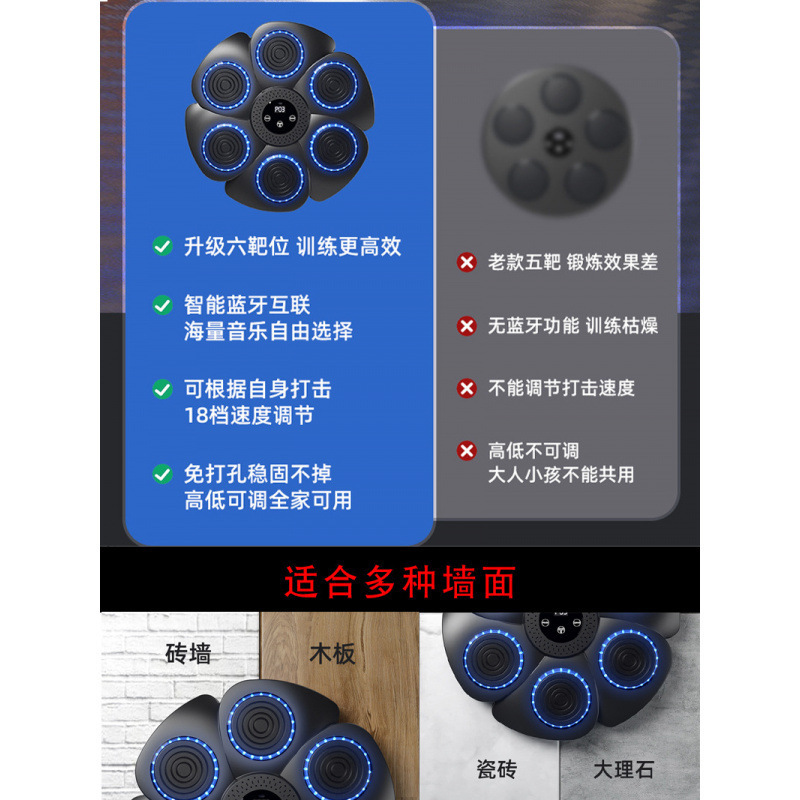 クロスボーダー大人用インテリジェントサスペンションボクシングマシン子供用トレーナーホームボクシングウォールターゲットボクシングターゲットBluetooth音楽|undefined