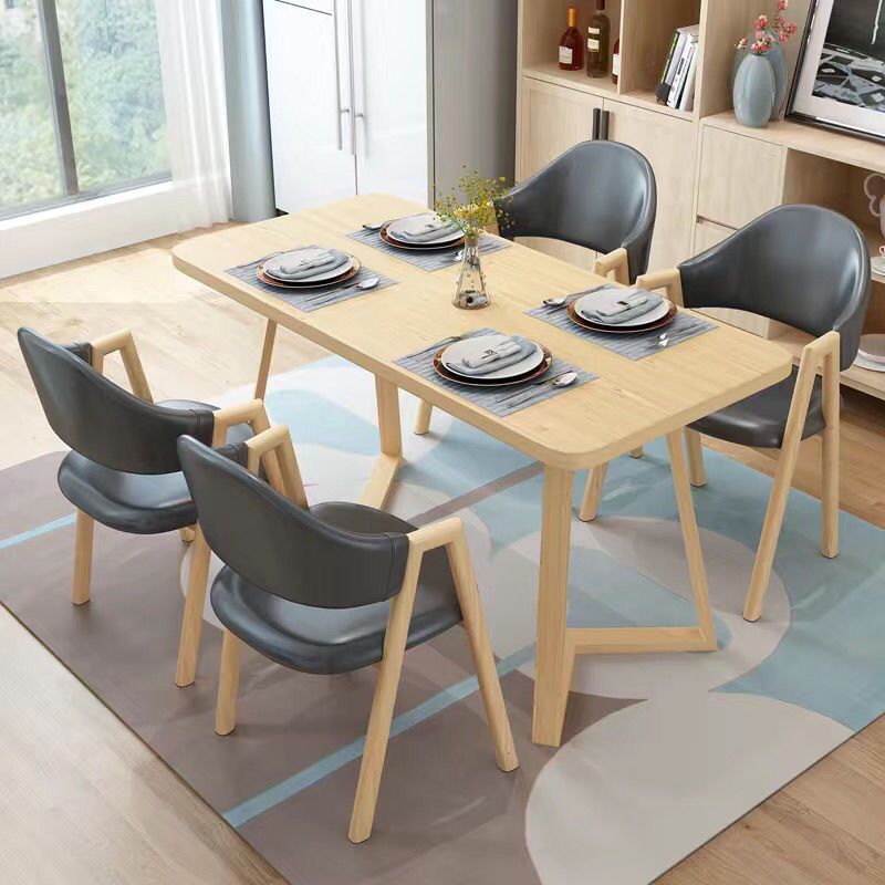 Mesa de comedor nórdica, mesa de comedor rectangular moderna y simple para casa pequeña