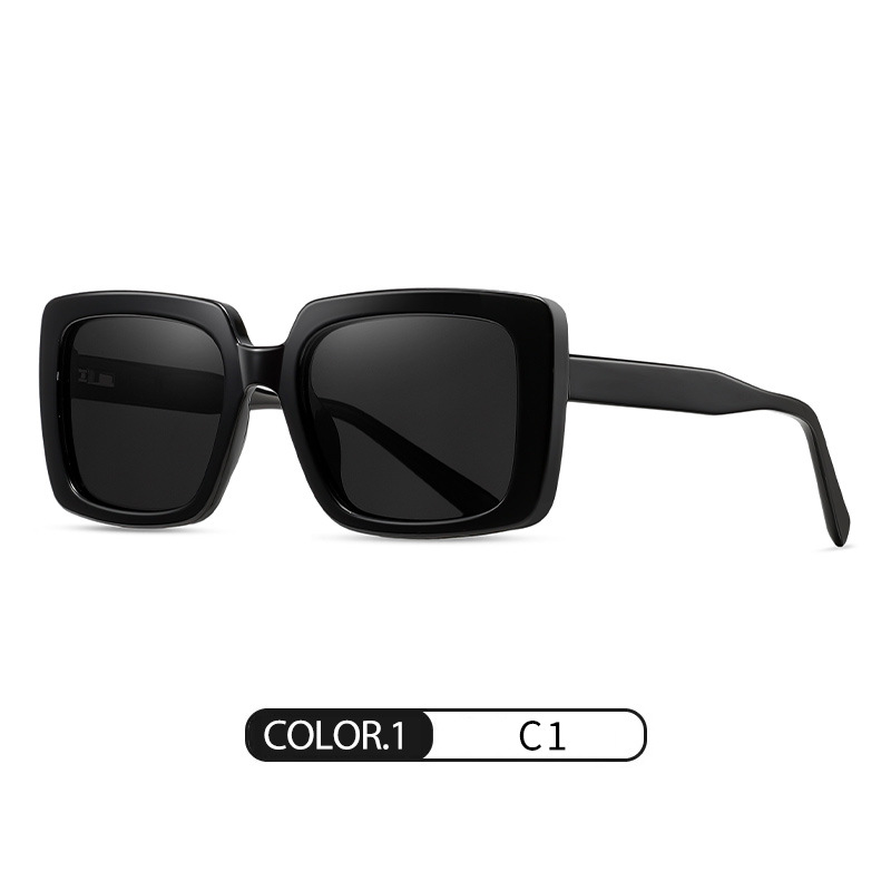 Gafas de sol polarizadas de montura grande de tendencia europea y americana S26129 Gafas de sol de hoja de protección solar sin maquillaje de moda Gafas de sol personalizadas