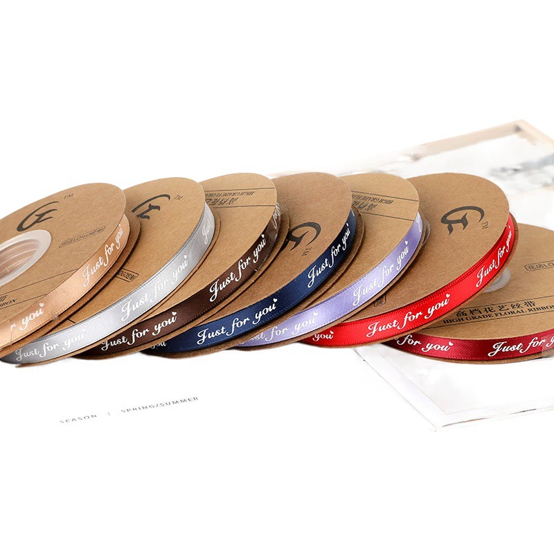 1cm лента just for you английский алфавит полиэфирная лента с упаковкой цветов букет цветочного магазина шелковая лента