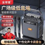 全球音双话筒歌词显示广场舞音响户外大音量便携手提蓝牙k歌音箱