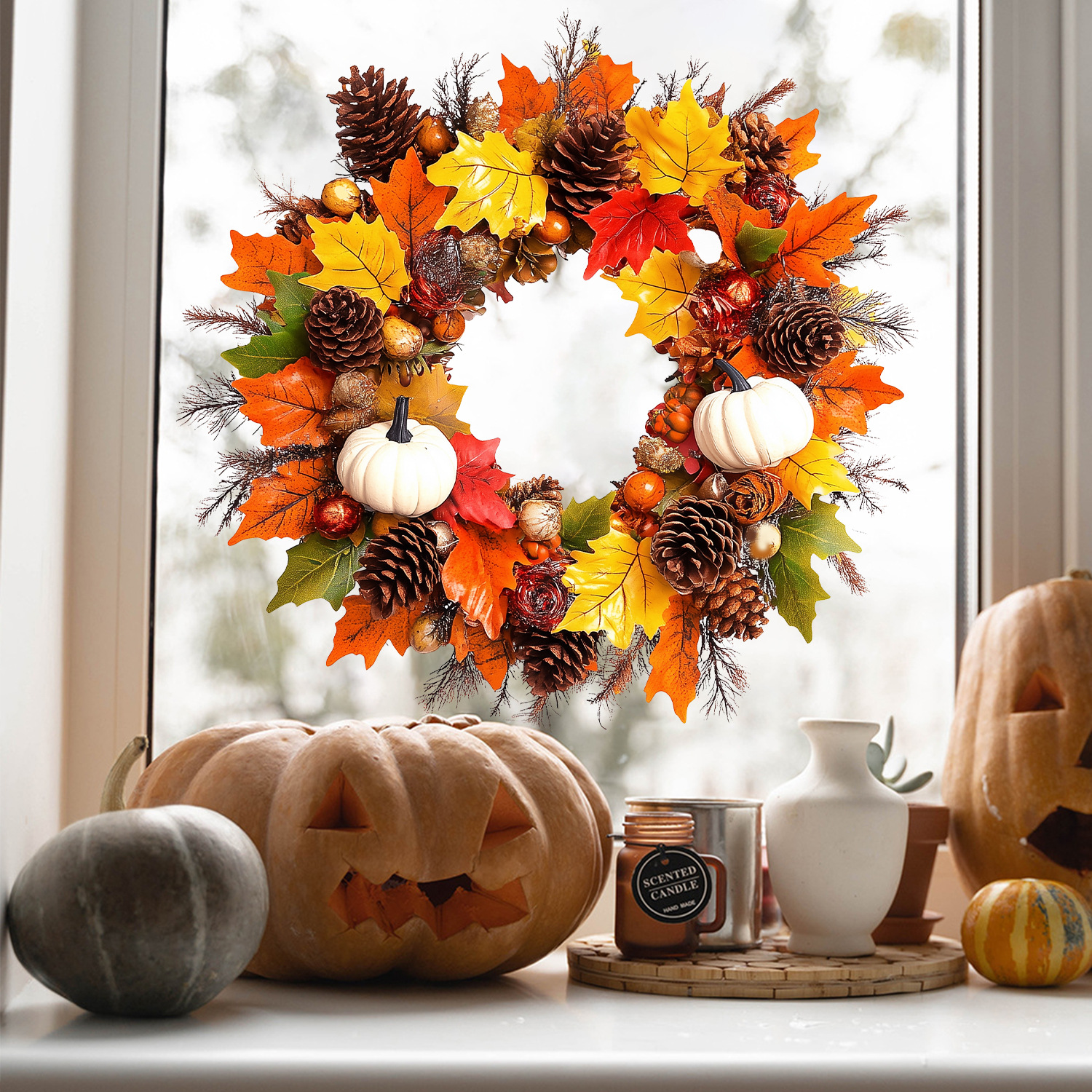 Transfronterizo Amazonas Día de Acción de Gracias Pine Pumpkins