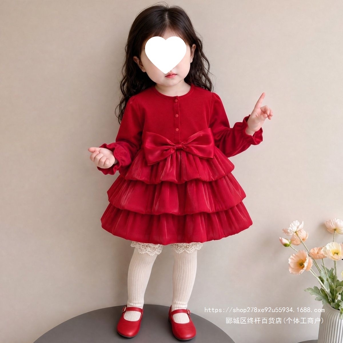 甜美女童裙子儿童连衣裙2026新款春秋周岁生日宴宝宝礼服蛋糕裙