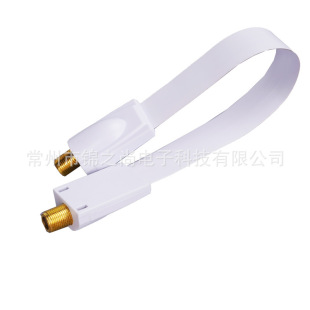 Flat through-window line through-door line F-head PCBA female-to-female through-wall hole-free RF line DC monitoring power signal line