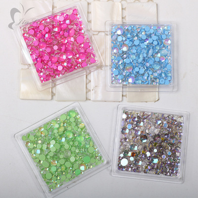 2022 new pattern Mermaid resin Bubble Colorful Aurora Size Mixed pack spirit Same item Nail Drill