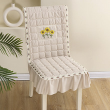 新款家用现代简约连体椅垫一体餐椅套靠背垫加棉加厚防滑四季可用