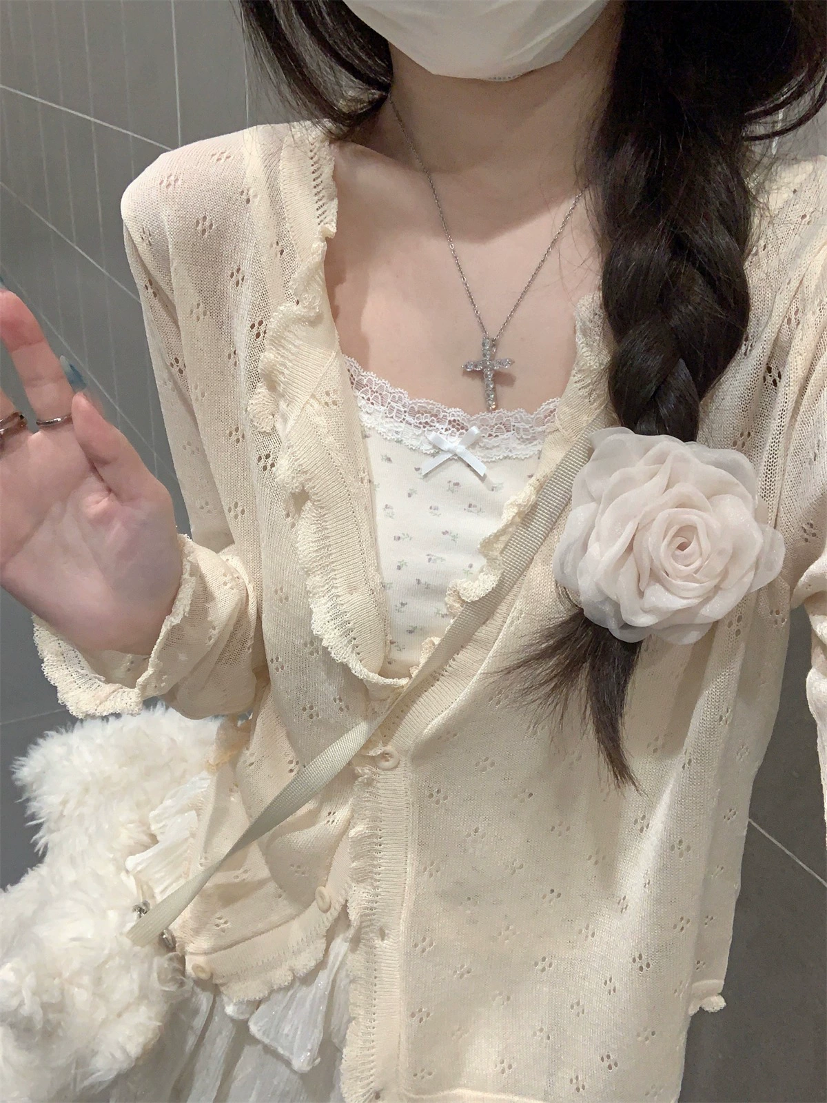 Вязаная тонкая кофта кардиган, шелковая куртка, свежая slip-платье, oversize