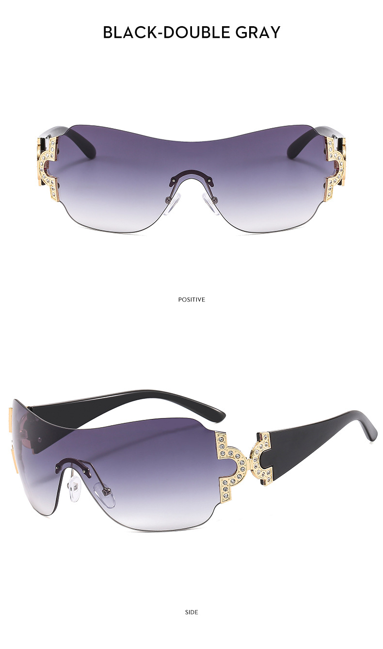 Simple Style Geometric Pc Oval Frame Rhinestone Frameless Women's Sunglasses display picture 3