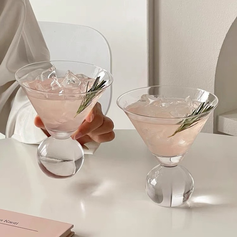 日本式ビーズポイントマティーニカップ背の低いカクテルカップシャンパンカップ薄いガラスカップコーヒーカップ感グラス|undefined