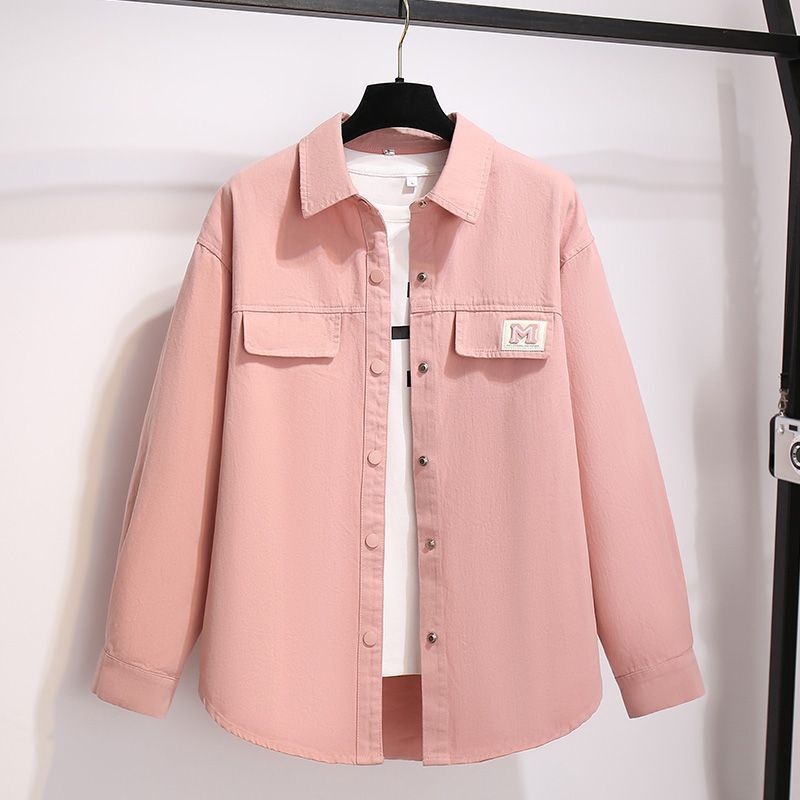 Candy Color Retro Denim Shirt Women's Long Sleeve 2025 Spring New Korean Style Loose Easiest for Match Casual Washed Cotton Shirt