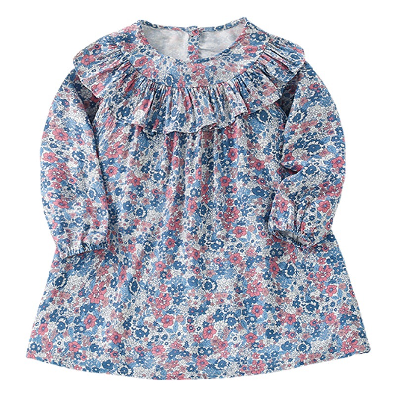 En stock malwee niños vestido otoño nuevo europeo y americano niños cuello redondo manga larga niñas princesa vestido