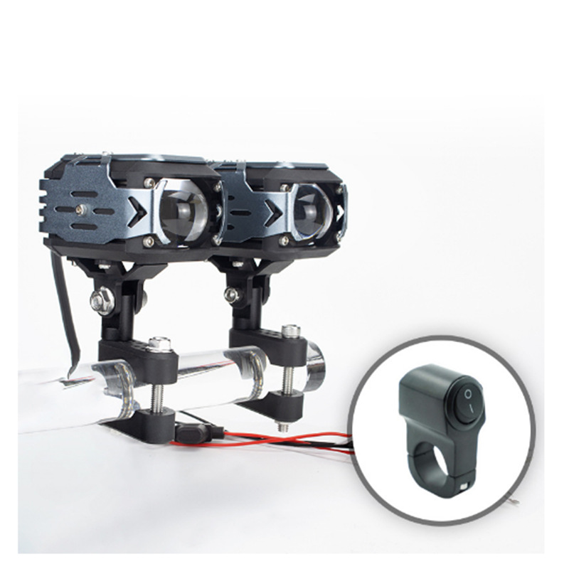 Motorcicleta locomotora spotlight LED super brillante luz de alto nivel de luz bicolor delantero de automóvil eléctrico transformación