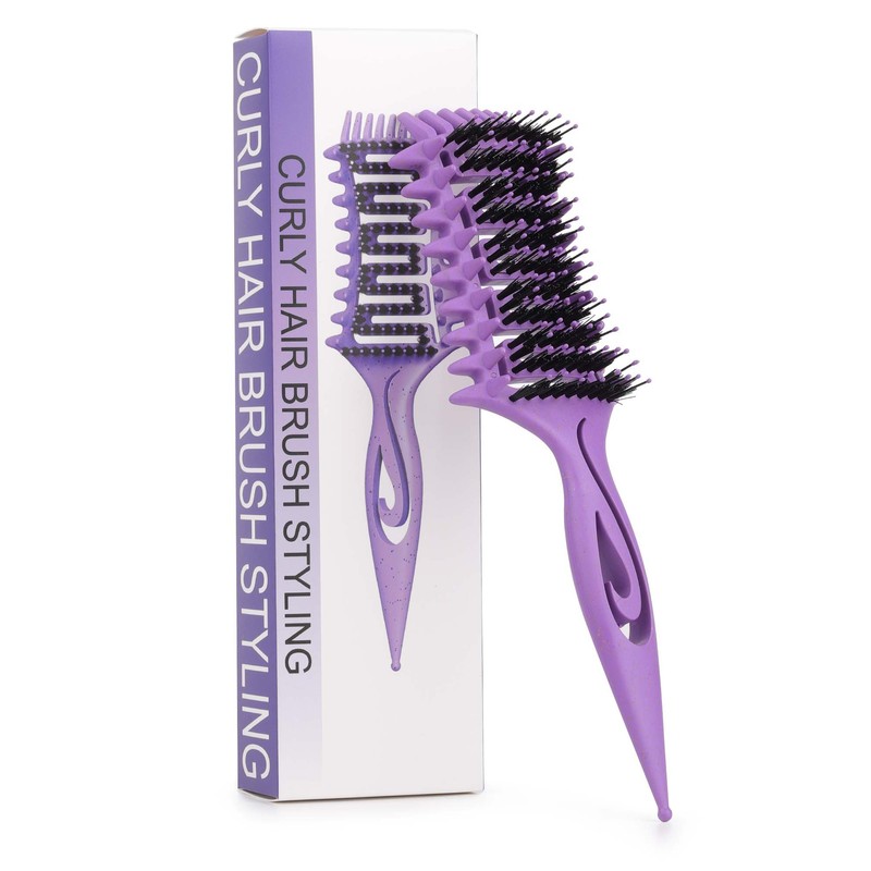 跨境弹跳梳卷曲梳排骨梳temu热销麦秸秆梳define styling brush|undefined