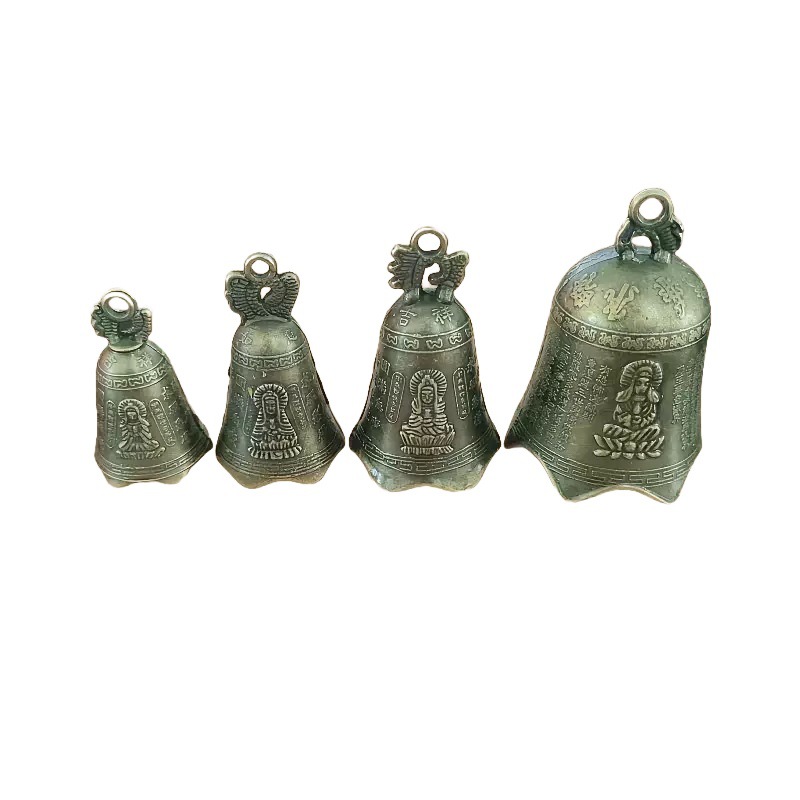 仿古铜小龙钟合金铃铛挂件云南旅游风水工艺品汽车钥匙扣挂饰铜钱