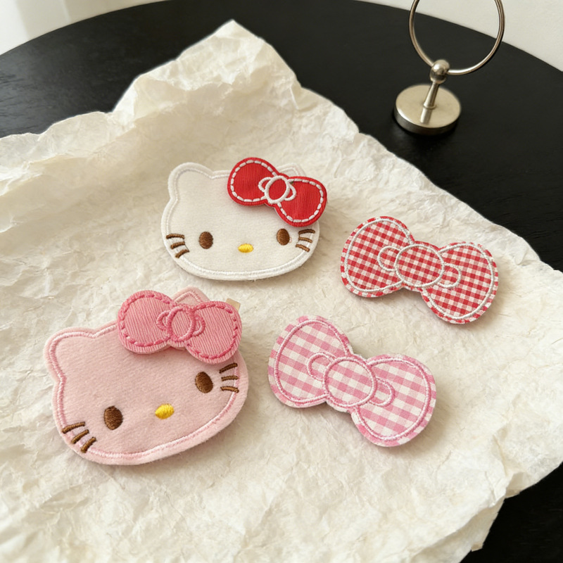 Upgraded Version! Cute Kt Head-Shaped Magic Tape Bow Hair Clip, Seamless Bangs Clip, Hair Accessory Organizer