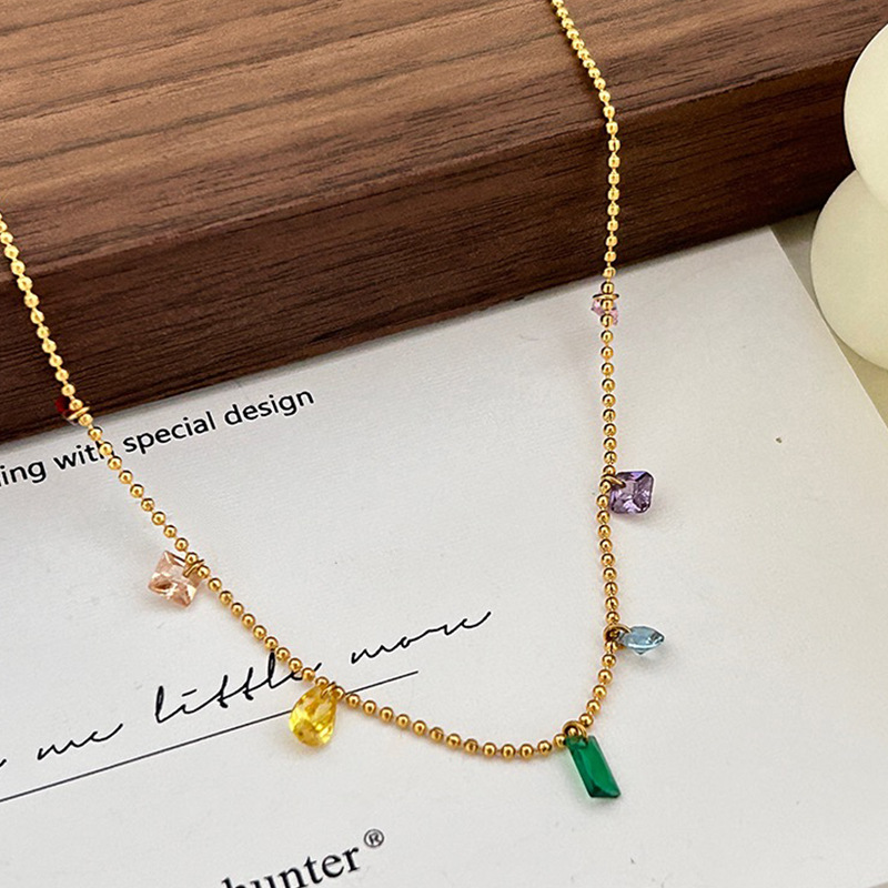 Water Droplets, Heart Shape Pattern Women'S Gender Simple Style Water Droplets Heart Shape Copper Artificial Crystal Pendant Necklace In Bulk