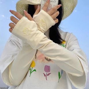 Ice Silk Sun Protection Sleeves for Women in Summer, Outdoor Driving and Cycling Arm Protection, Uv Protection, Thin Breathable Ice Sleeves