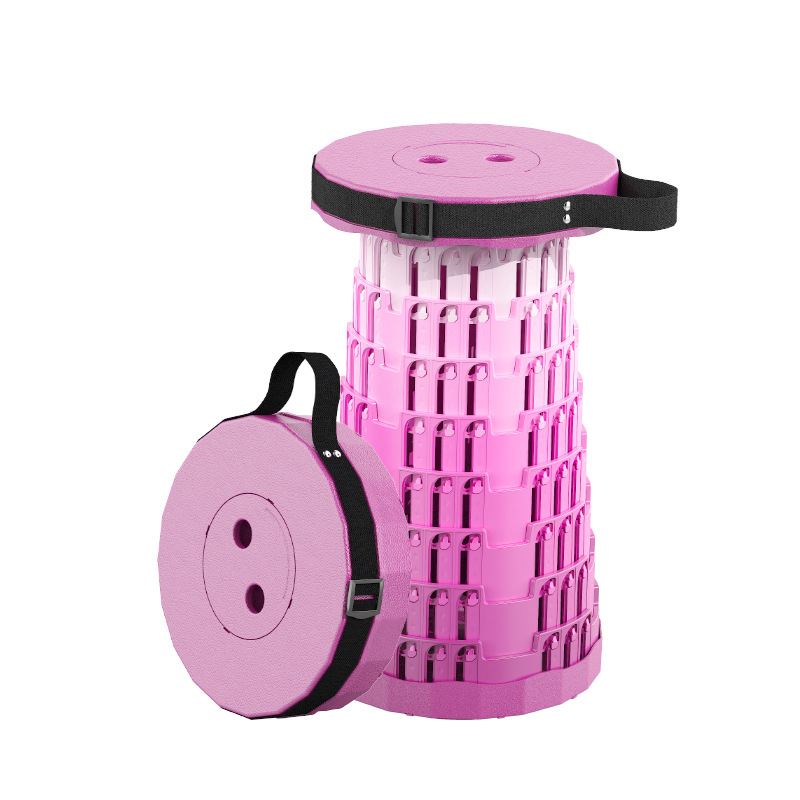 Taburete plegable portátil ajustable taburete pequeño taburete de plástico de tren Maza silla doméstica al aire libre taburete telescópico image 6