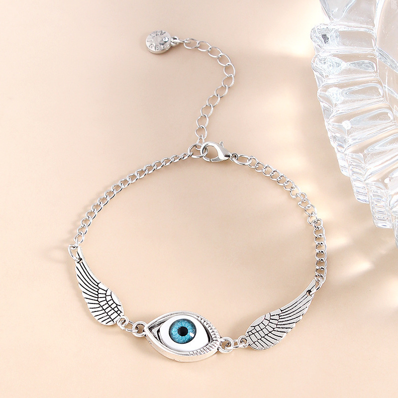 Fashion Hot Selling New Elegant Blue Eyes Angel Wings Bracelet Personalized Devil Eyes Vintage Wings Bracelet Fashion Hot Selling New Elegant Blue Eyes Angel Wings Bracelet Personalized Devil Eyes Vintage Wings Bracelet