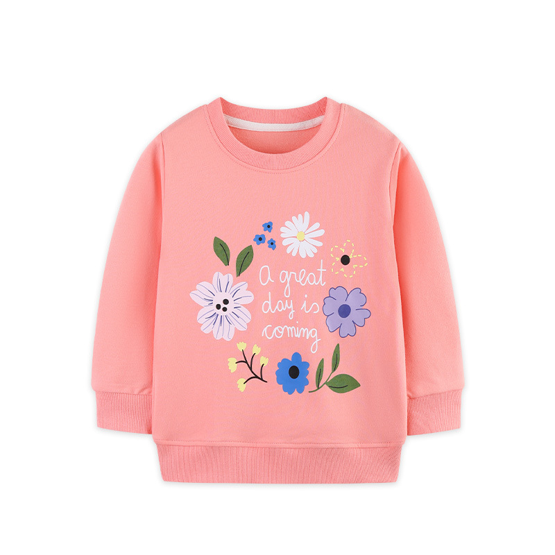 Sudadera para niña de algodón con flores jersey de otoño_voghion.com