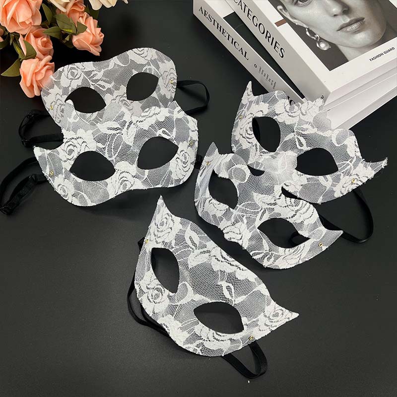 Máscaras de carnaval de Venecia media cara máscaras de baile de maquillaje de alta calidad máscaras de encaje transparentes fiesta bar de Halloween