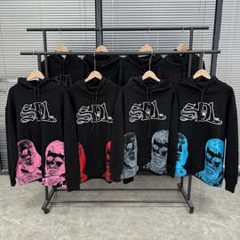 欧美热卖潮牌复古人物字母hoodie 嘻哈套头连帽衫宽松加绒SDL卫衣