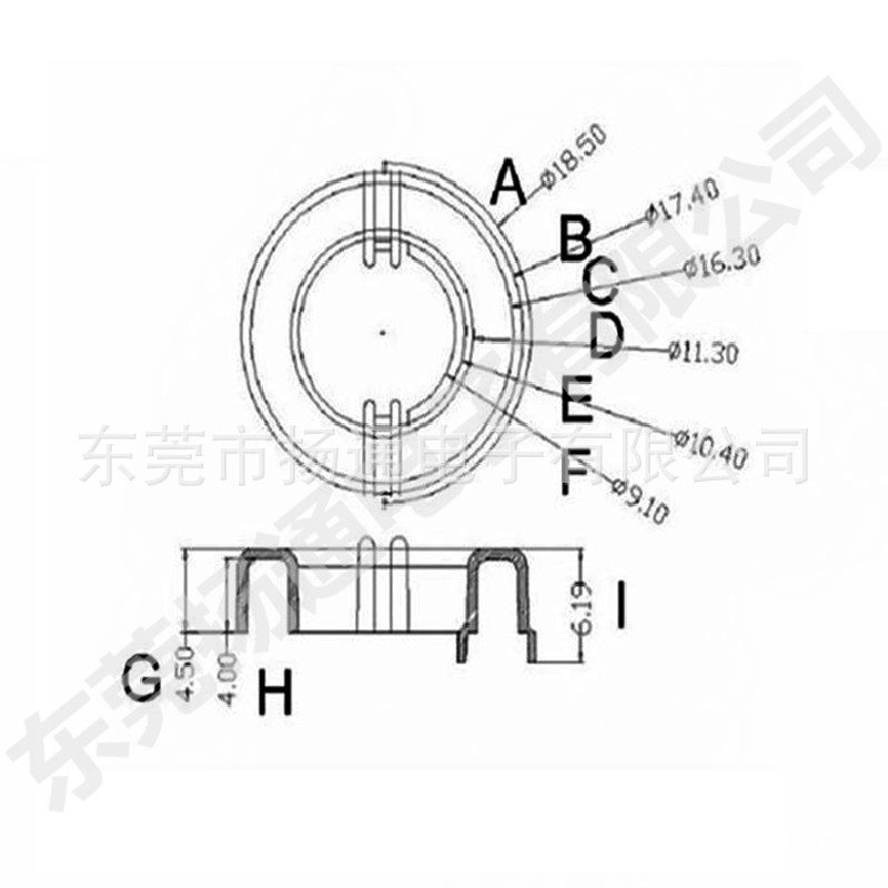 T16白壳16mm外壳滤波器白壳T16白壳带隔片16-12-5白壳隔片