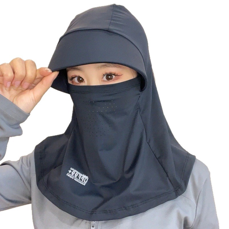 여름용 자외선 차단 올인원 모자 마스크 목가리개 통기성 얼굴 보호대