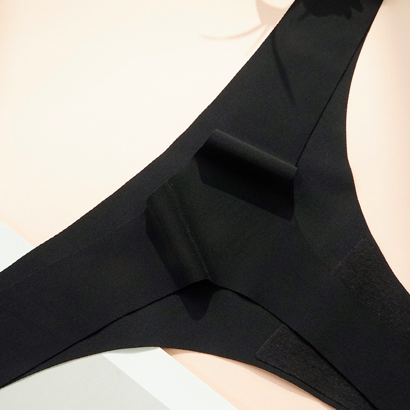 [Tanga sin costuras] ropa interior en forma de T de seda de hielo de color sólido para mujer sexy transfronteriza deportes calzoncillos de cintura baja invisibles