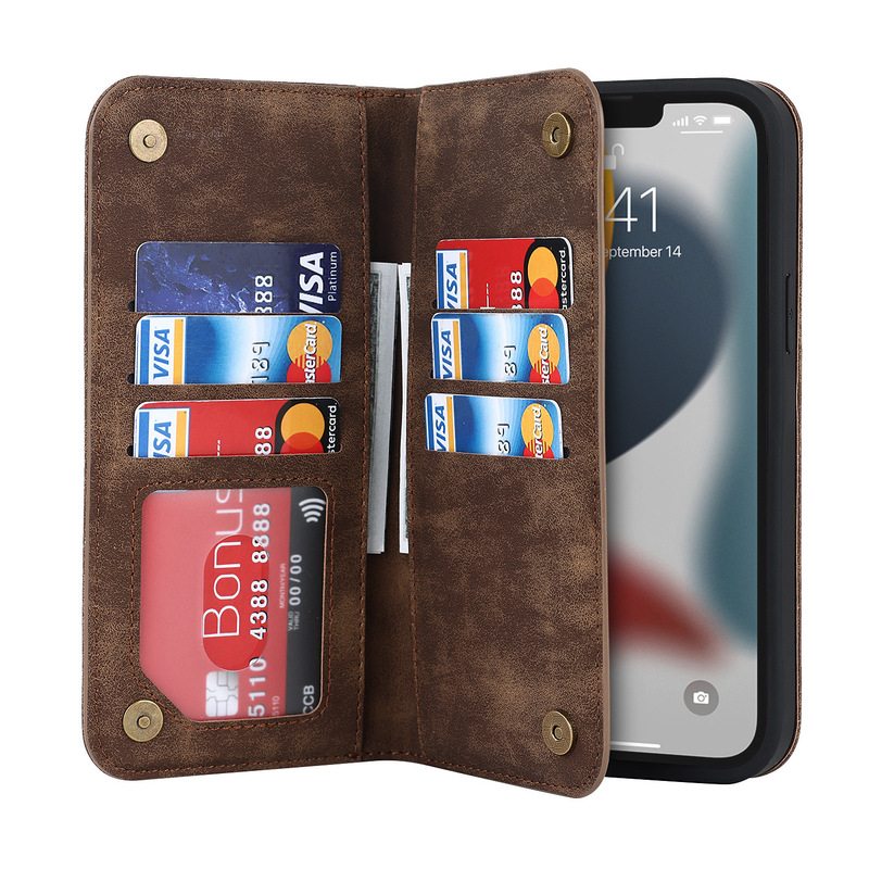 Suitable for Iphone16Promax Flip Mag Safe Mobile Phone Leather Case Samsung S22 Large Capacity Card Protection Suitable for Iphone16Promax Flip Mag Safe Mobile Phone Leather Case Samsung S22 Large Capacity Card Protection